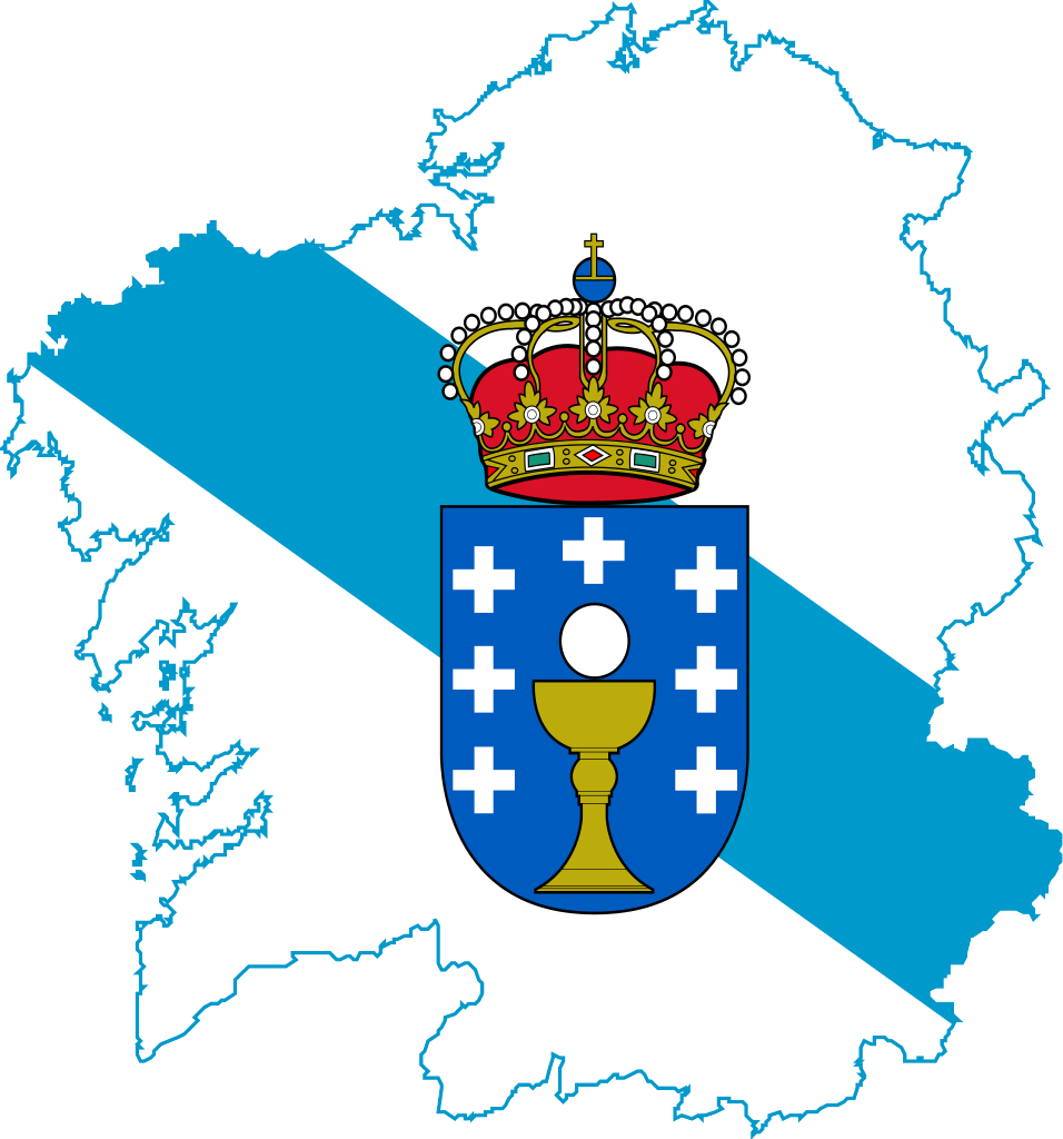 Bandera y mapa de Galicia